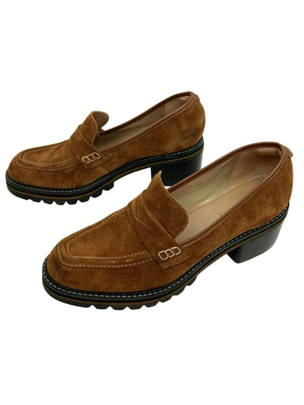 Bernardo Selma Suede Slip On Penny Loafers Womens 10M Cognac Brown - Picture 6 of 16